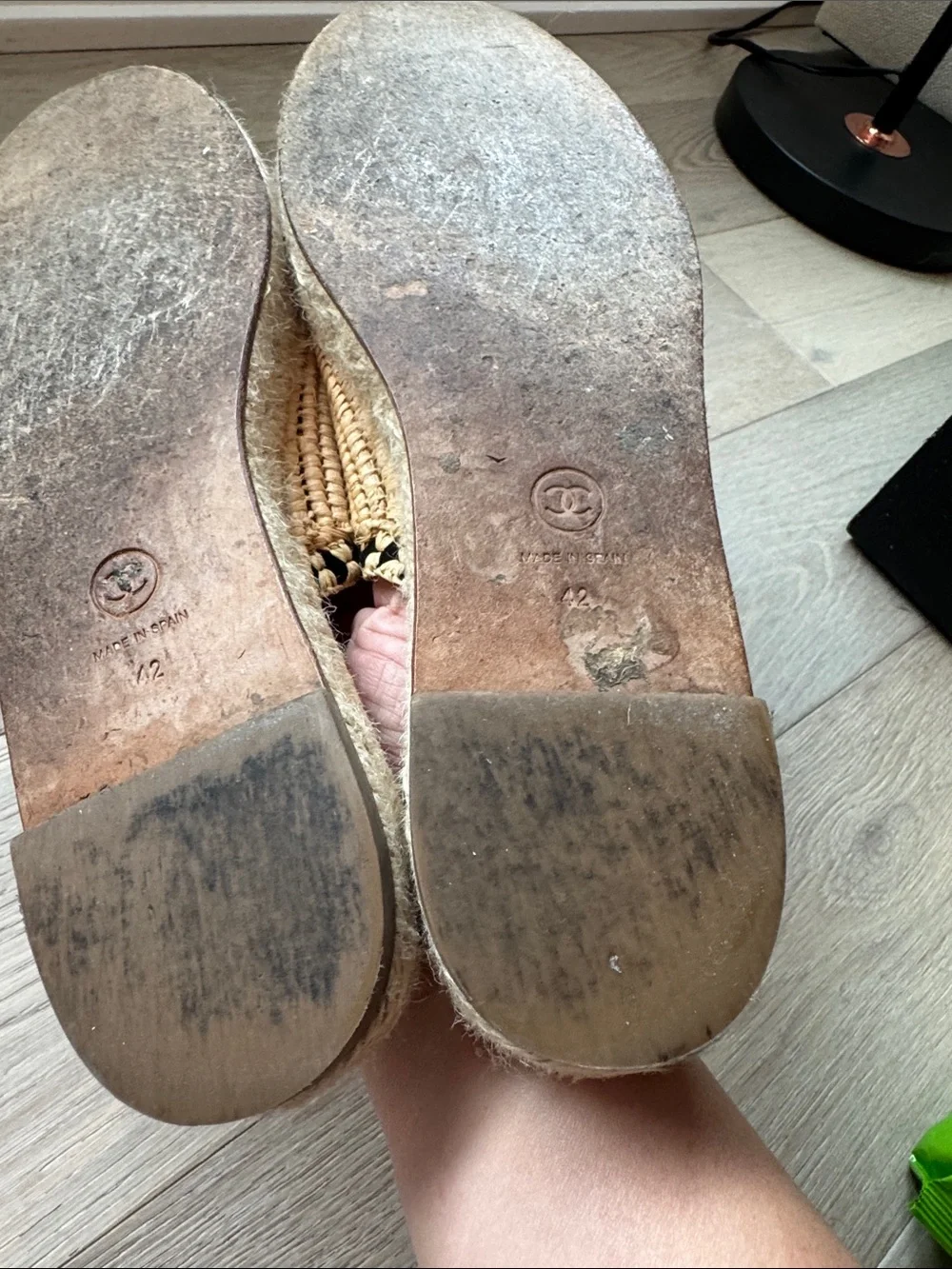 Chanel Black Suede Espadrille Mules - Luxury Slip-On EU42